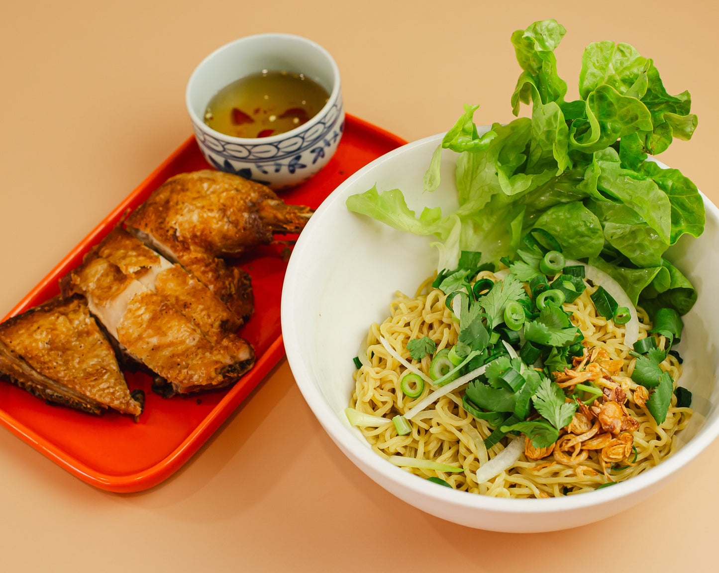 Crispy Chicken Egg Noodle - Mì Gà Da Giòn
