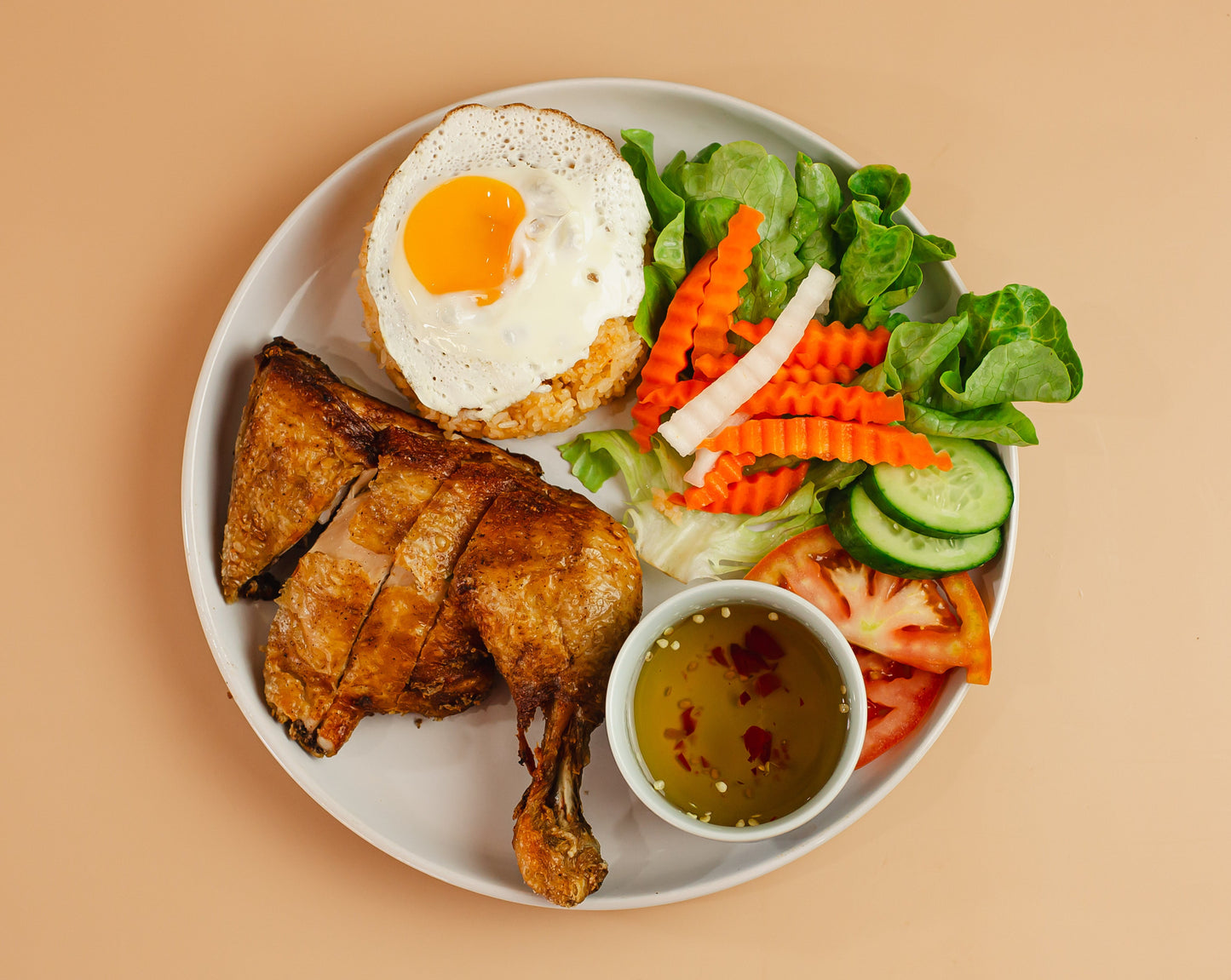 Crispy Chicken Tomato Rice (GF) - Cơm Gà Da Giòn